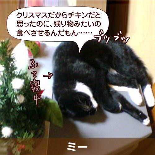 クリスマスだからチキンだと思ったのに、残り物みたいなもの食べさせるんだもん……